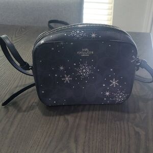 Coach Navy Snowflake Crossbody Bag